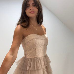 A. Byer Dusty Pink Corset Ruffle Dress